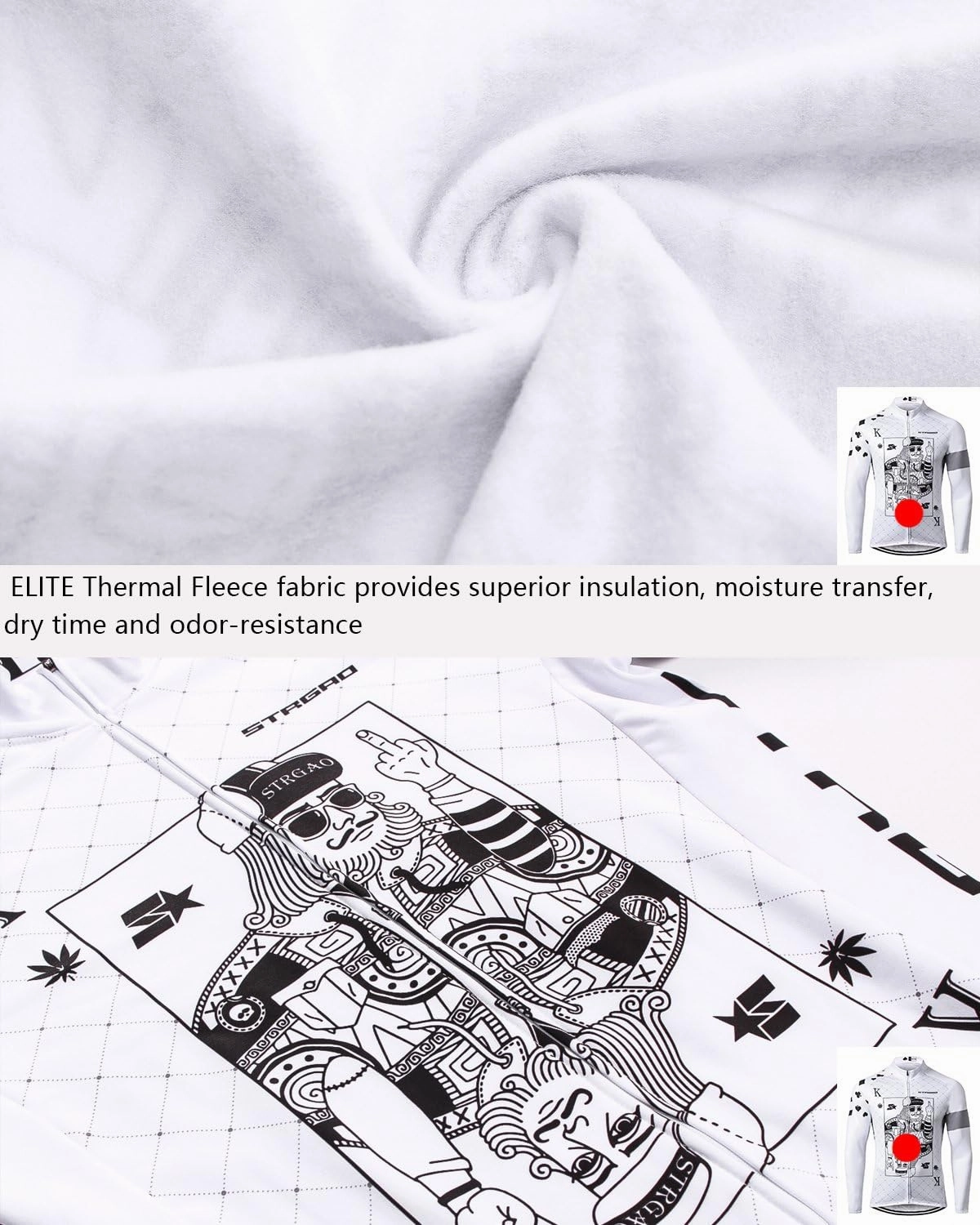 MR Strgao Men's Cycling Winter Thermal Jacket Windproof Long Sleeves Bike Jersey Bicycle Coat
