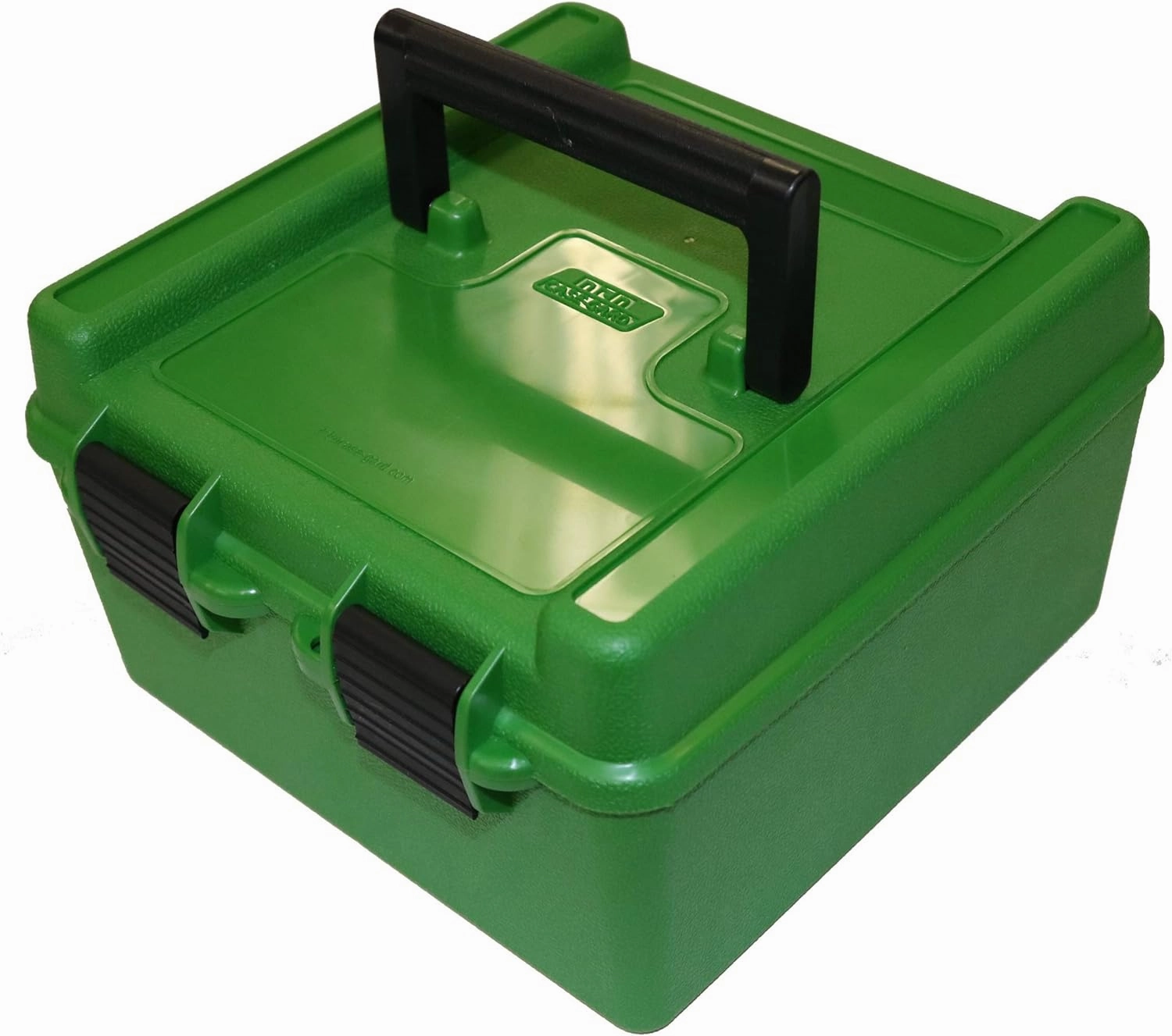 MTM R-100-10 Deluxe Ammo Box 100 Round | Fits 22-250 243 270 308 Win 30-06 | Includes Adjustable Inner Trays | Made of Polypropylene | USA Made | Green