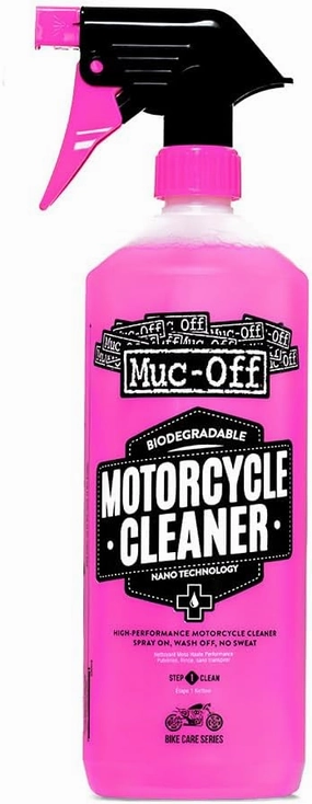 Muc Off 664US Nano-Tech Motorcycle Cleaner, 1 Liter - Fast-Action, Biodegradable Motorbike Cleaning Spray - Safe On All Surfaces and All Types of Motorcycle Pink