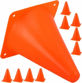 Multi-use 10pcs Small Cones Football Soccer Training Exercise Cones Reusable Bright Orange