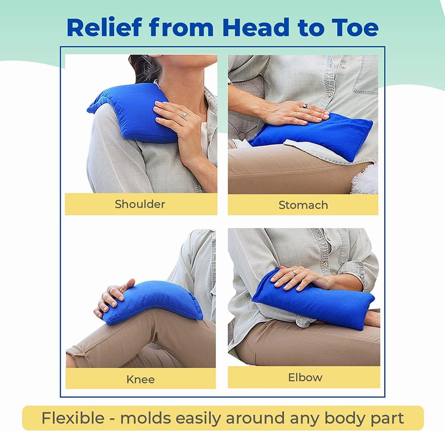 My Heating Pad Microwave Heating Pad - Moist Microwavable Heating Pads for Joints and Muscles Relief - Microwave Hot Pack Heat Pad for Cramps - Chilled or Heated Pad Therapy - Blue - Lavender Scent