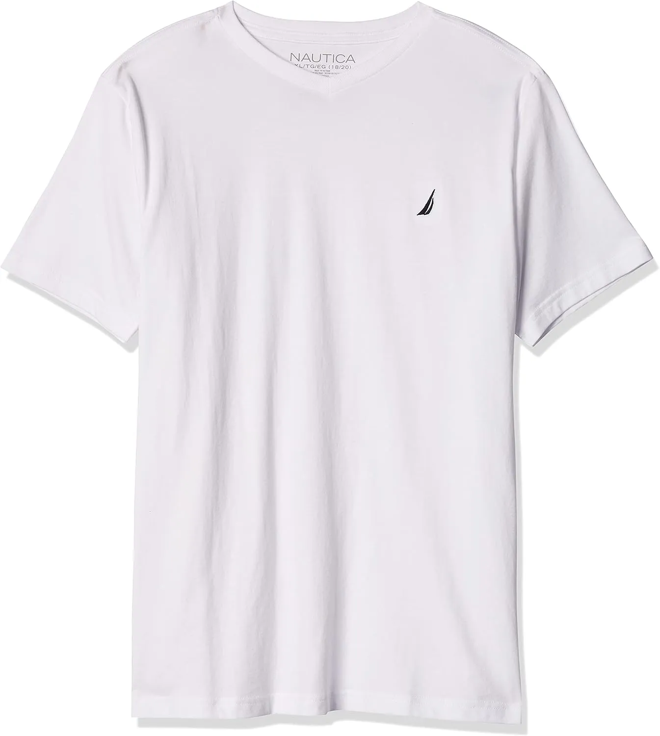 Nautica Boys' Short Sleeve Solid V-Neck T-Shirt, Soft, Comfortable, Relaxed Fit