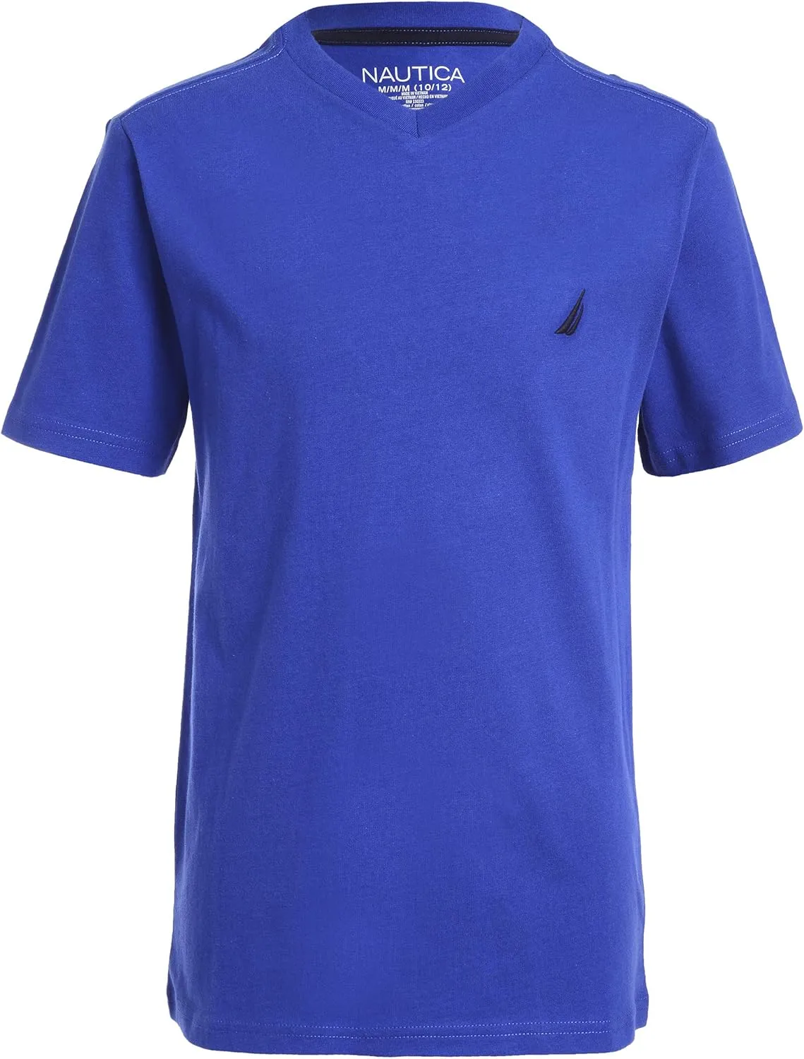 Nautica Boys' Short Sleeve Solid V-Neck T-Shirt, Soft, Comfortable, Relaxed Fit