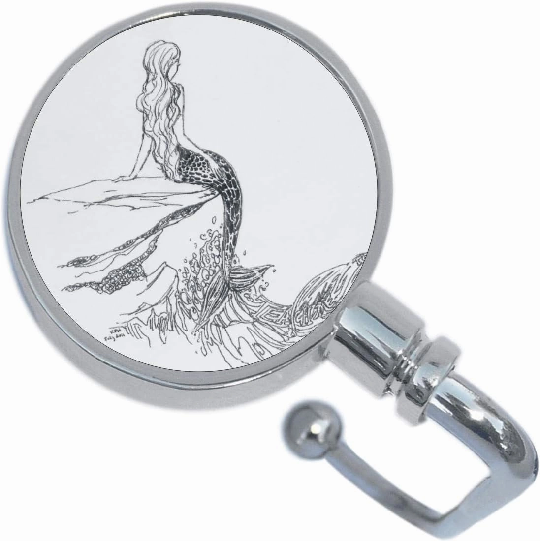 NewCharms Mermaid Outline Drawing Purse Hanger