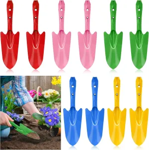 Nicunom 10 Pack Colorful Metal Hand Shovels, Garden Trowel Set Small Gardening Hand Tools for Soil Planting Digging Transplanting, 5 Colors