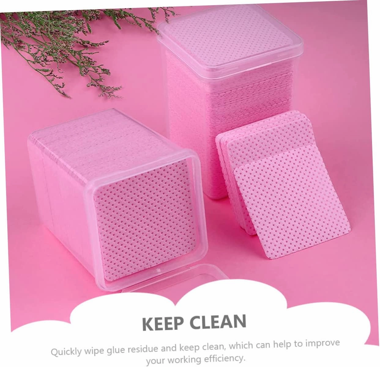 NOLITOY 4sets Salon Eyelash Glue Remover Wipes Lash Glue Removal Pads Safe Makeup Remover for Gel Lashes 400pcs*4
