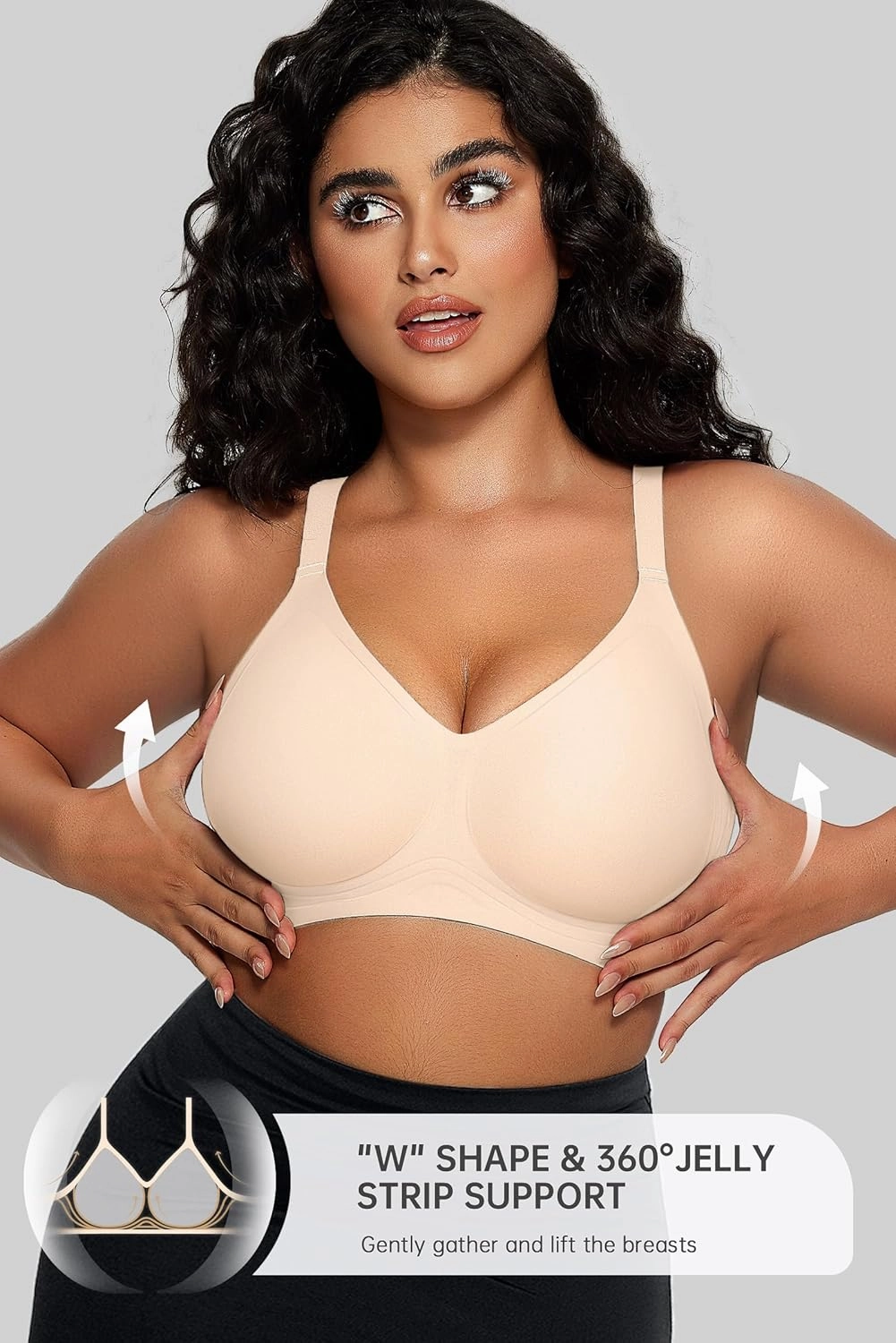 OEAK Women Comfortable Push Up Bras Wireless Seamless Full Coverage Bralette Buttery Soft Everyday Tshirt Bra Convertible Bra