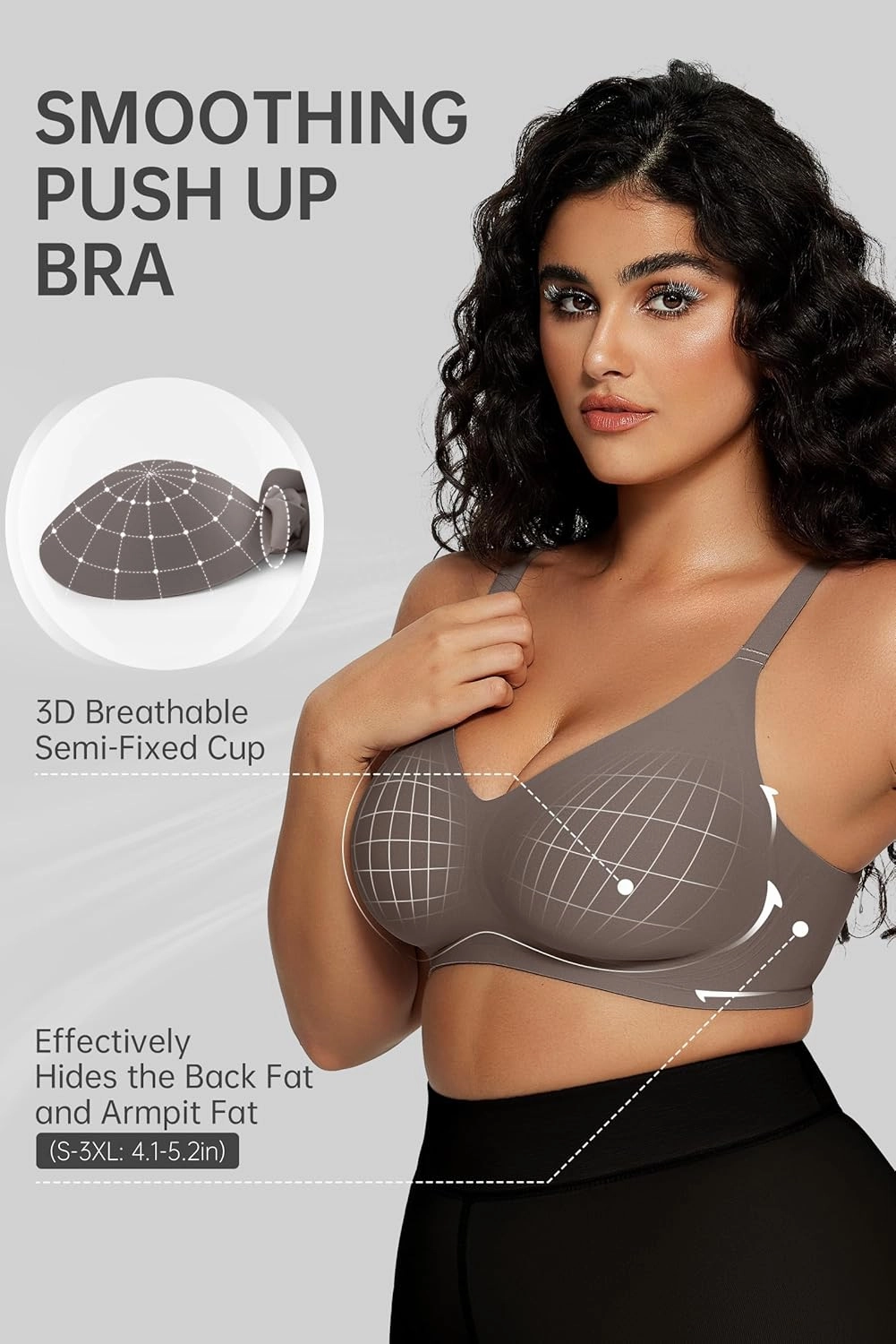 OEAK Women Comfortable Push Up Bras Wireless Seamless Full Coverage Bralette Buttery Soft Everyday Tshirt Bra Convertible Bra