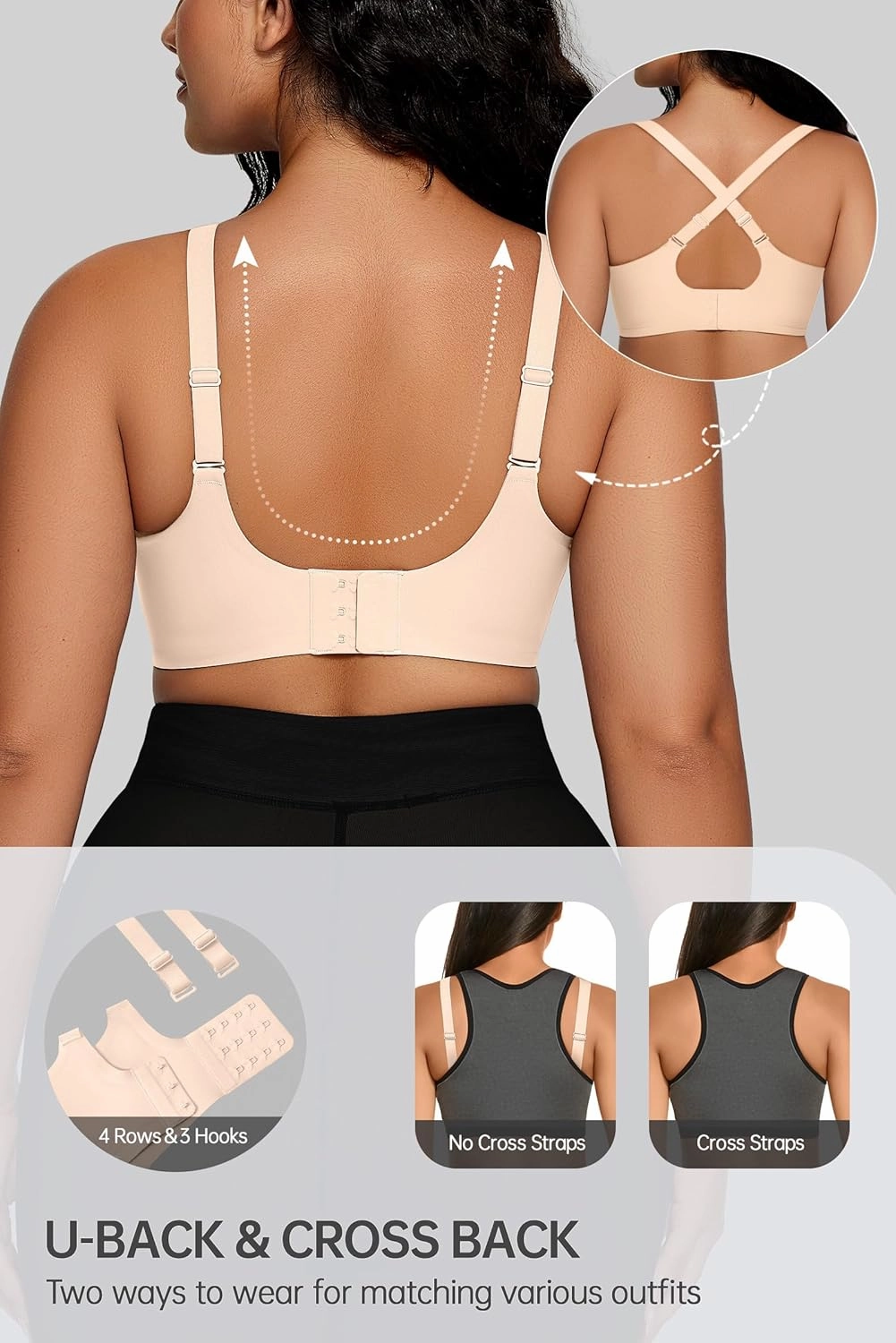 OEAK Women Comfortable Push Up Bras Wireless Seamless Full Coverage Bralette Buttery Soft Everyday Tshirt Bra Convertible Bra