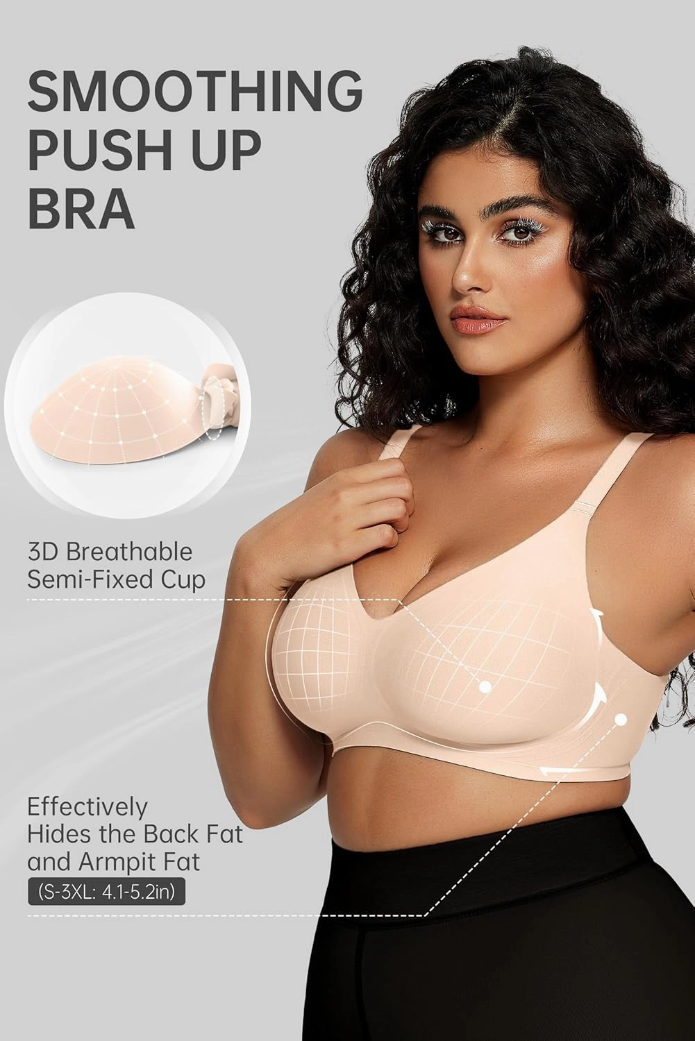 OEAK Women Comfortable Push Up Bras Wireless Seamless Full Coverage Bralette Buttery Soft Everyday Tshirt Bra Convertible Bra