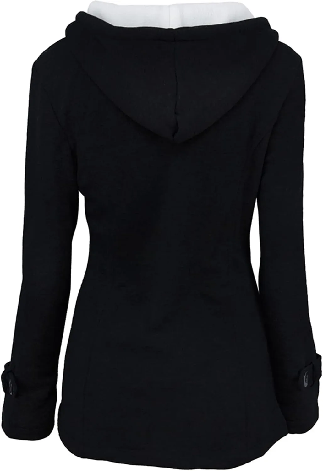 OMZIN Women Classic Hooded Coat Winter Casual Outerwear Fleece Lined Pockets
