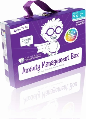 Open The Joy Anxiety Management Box for Kids - DIY Wooden Mailbox, Air-Dry Clay Kit, Origami Crafts, Confidence Cards, and Emotional Learning Activities - Ages 4 