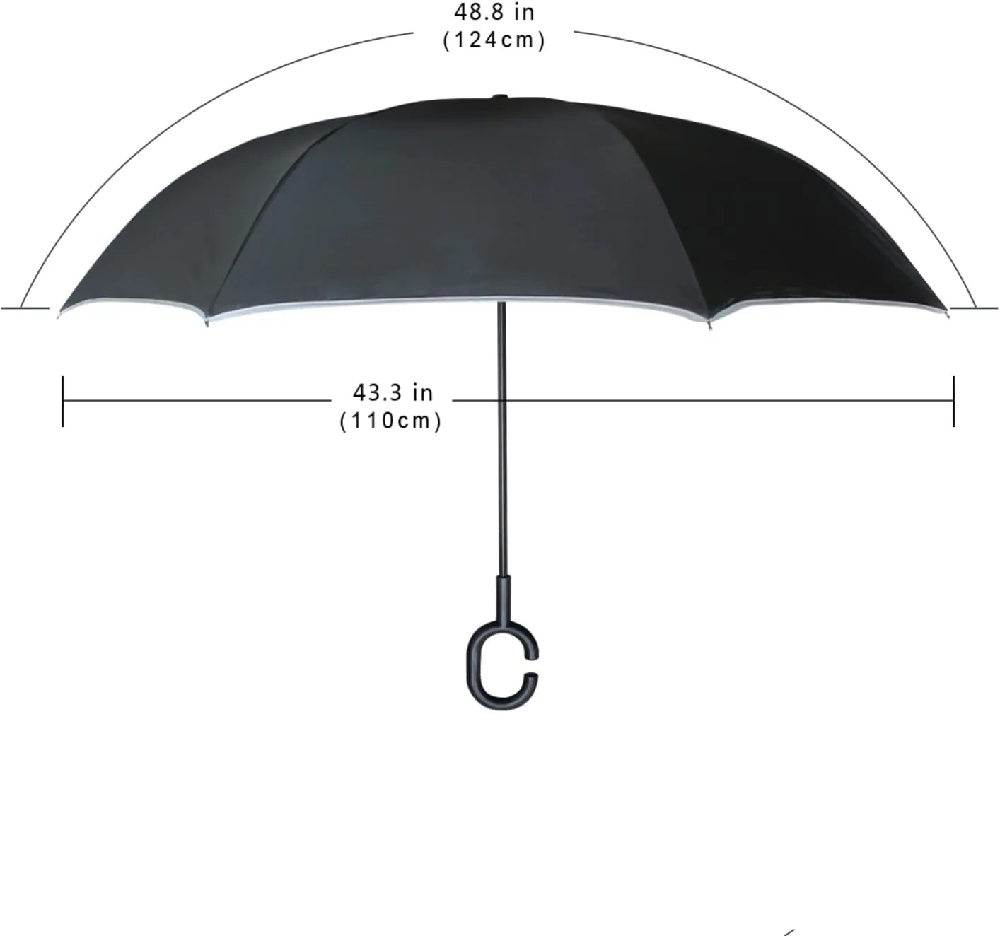 Oyihfvs Double Layer Inverted Umbrella, With C-Shaped Handle Windproof UV Proof Durable Parasol, For Men Women Outdoor Folding Rain Sun