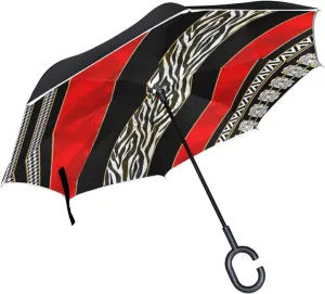 Oyihfvs Double Layer Inverted Umbrella, With C-Shaped Handle Windproof UV Proof Durable Parasol, For Men Women Outdoor Folding Rain Sun