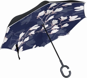 Oyihfvs Double Layer Inverted Umbrella, With C-Shaped Handle Windproof UV Proof Durable Parasol, For Men Women Outdoor Folding Rain Sun