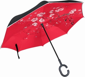 Oyihfvs Double Layer Inverted Umbrella, With C-Shaped Handle Windproof UV Proof Durable Parasol, For Men Women Outdoor Folding Rain Sun