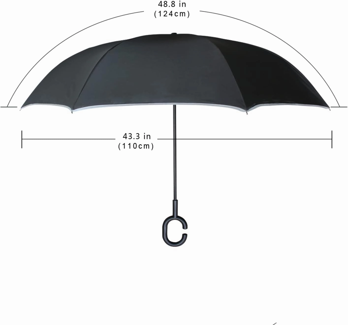 Oyihfvs Double Layer Inverted Umbrella, With C-Shaped Handle Windproof UV Proof Durable Parasol, For Men Women Outdoor Folding Rain Sun