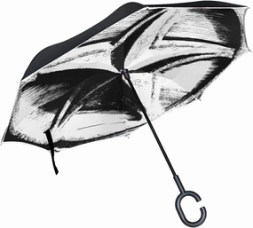Oyihfvs Double Layer Inverted Umbrella, With C-Shaped Handle Windproof UV Proof Durable Parasol, For Men Women Outdoor Folding Rain Sun