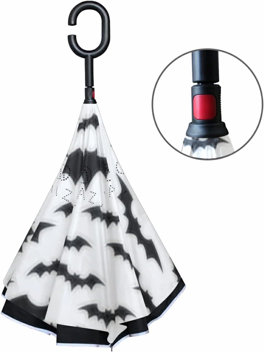 Oyihfvs Double Layer Inverted Umbrella, With C-Shaped Handle Windproof UV Proof Durable Parasol, For Men Women Outdoor Folding Rain Sun