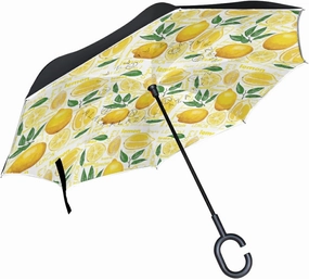 Oyihfvs Double Layer Inverted Umbrella, With C-Shaped Handle Windproof UV Proof Durable Parasol, For Men Women Outdoor Folding Rain Sun