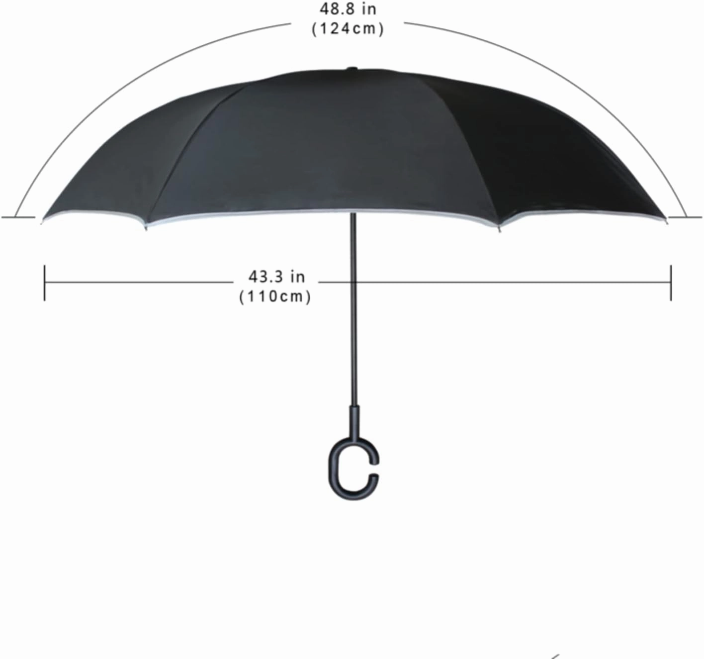 Oyihfvs Double Layer Inverted Umbrella, With C-Shaped Handle Windproof UV Proof Durable Parasol, For Men Women Outdoor Folding Rain Sun