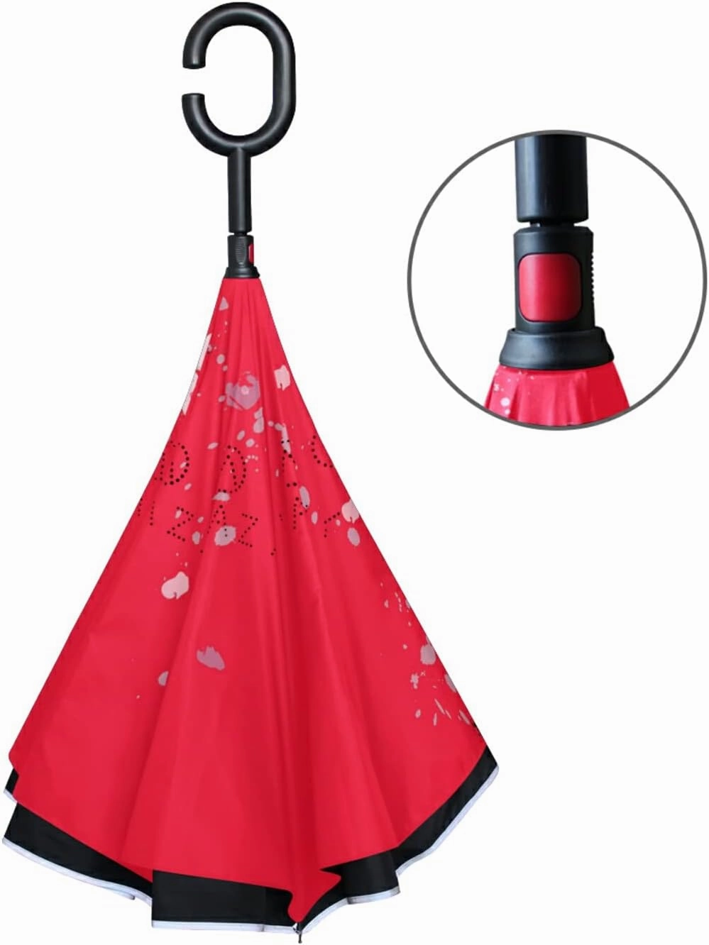 Oyihfvs Double Layer Inverted Umbrella, With C-Shaped Handle Windproof UV Proof Durable Parasol, For Men Women Outdoor Folding Rain Sun