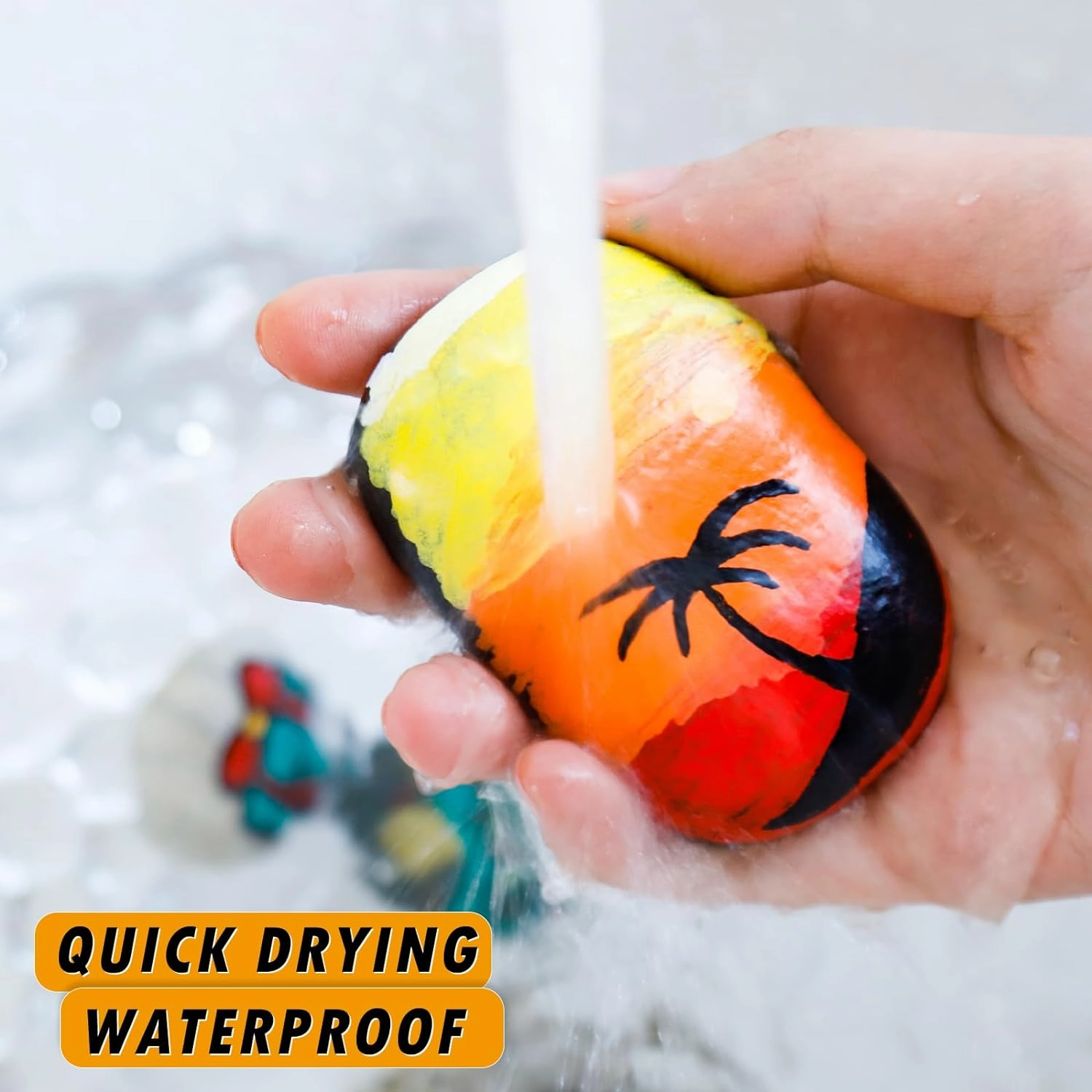 Paint Markers, 12 Pack Oil-Based Waterproof Quick Dry Permanent Paint Pen Set for Rocks Painting, Wood, Fabric, Plastic, Canvas, Glass, Mugs, Metal, Tire, Stone, DIY Craft