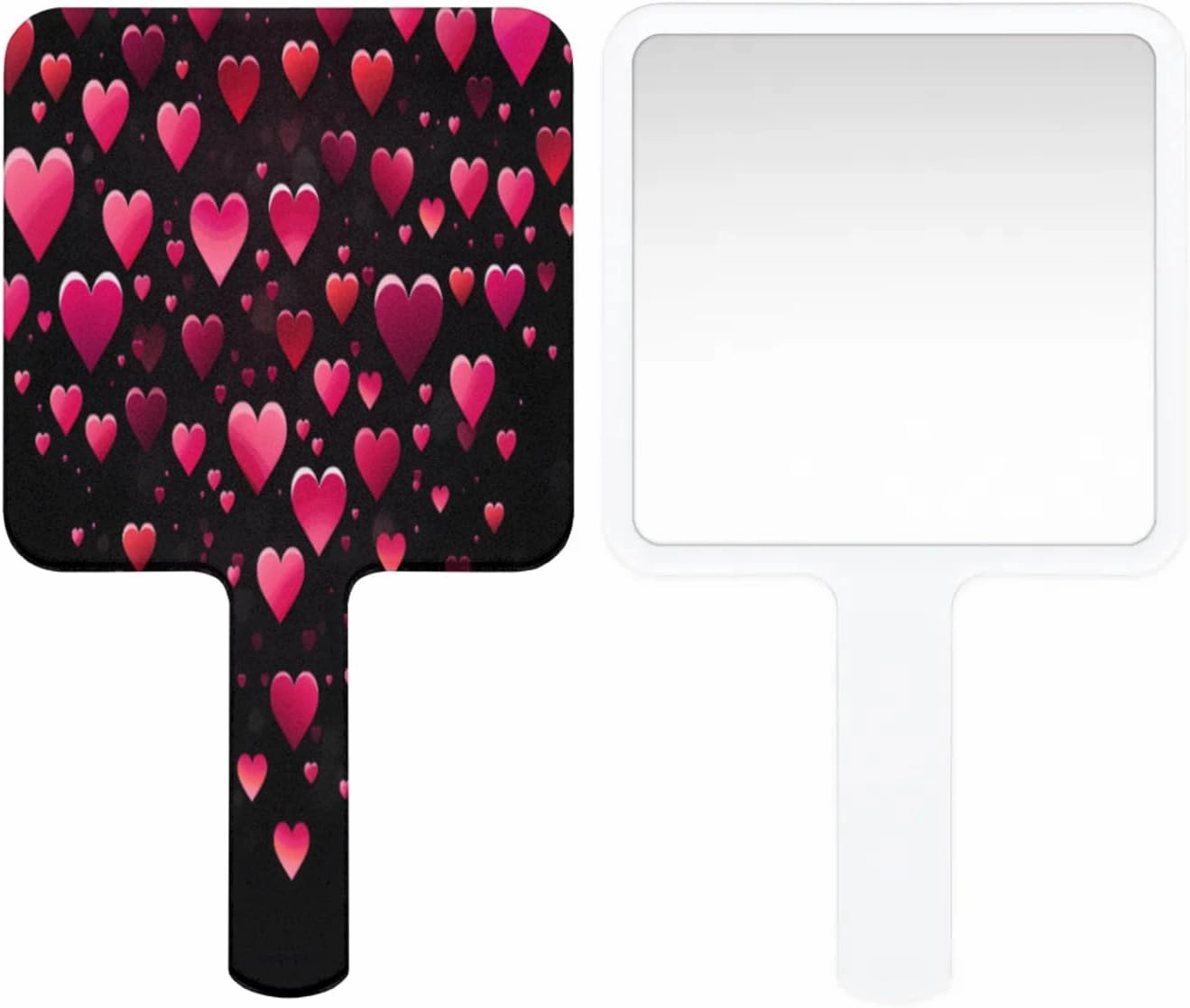 Pardick Compact Square Handheld Travel Mirror - 6.2x3.6 Inches, Ultra-Portable & Crystal-Clear, Cute Stuff for Women, Fantastic Valentine Heart Makeup Mirror