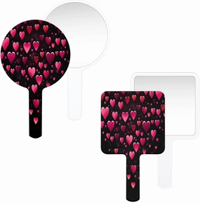 Pardick Compact Square Handheld Travel Mirror - 6.2x3.6 Inches, Ultra-Portable & Crystal-Clear, Cute Stuff for Women, Fantastic Valentine Heart Makeup Mirror