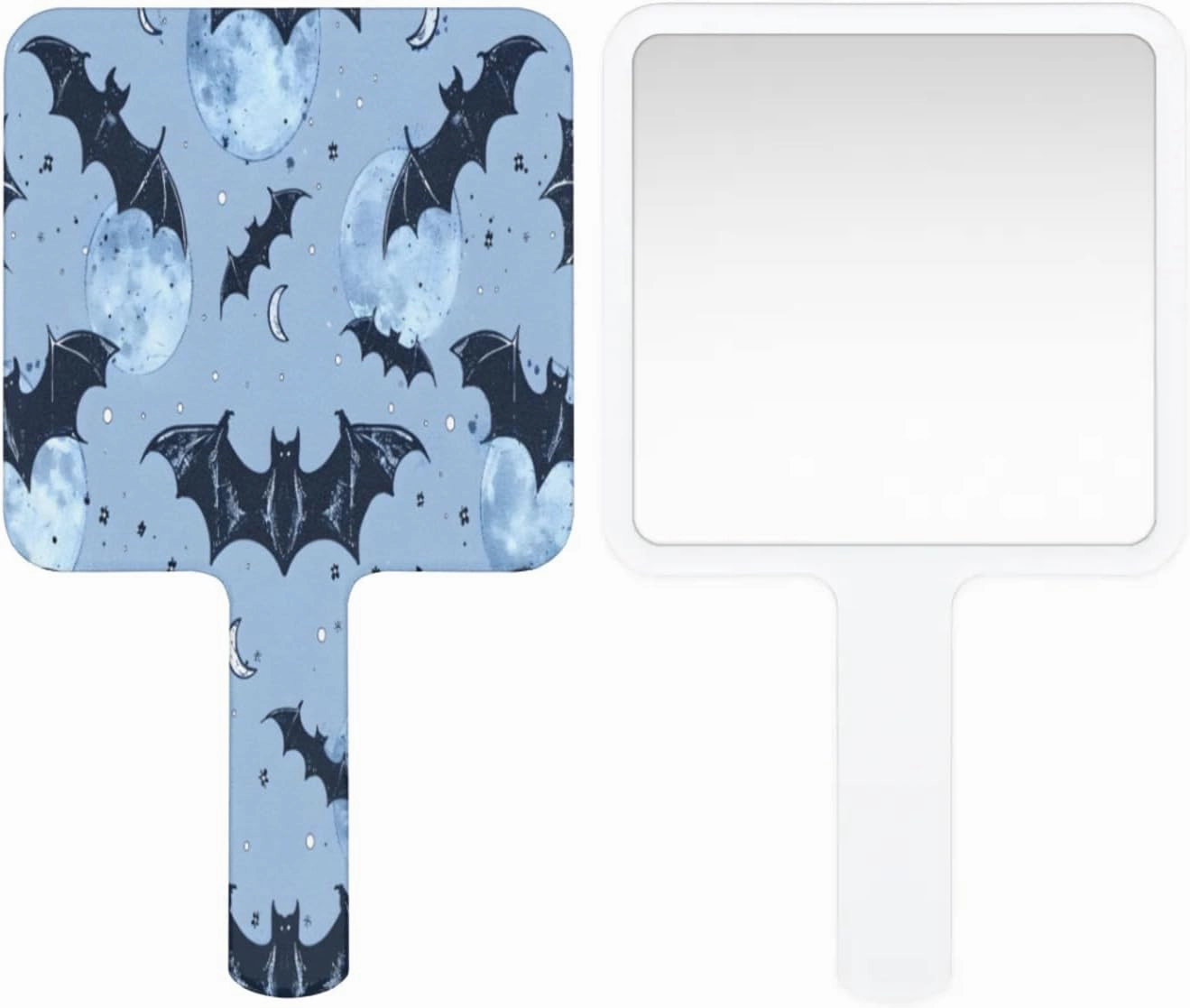 Pardick Compact Square Handheld Travel Mirror - 6.2x3.6 Inches, Ultra-Portable & Crystal-Clear, Cute Stuff for Women, Halloween Bats Makeup Mirror