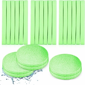 Patelai 120 Pieces Compressed Facial Sponge for Estheticians Face Cleansing Sponge Makeup Removal Pad for Exfoliating Spa Wash(Green)