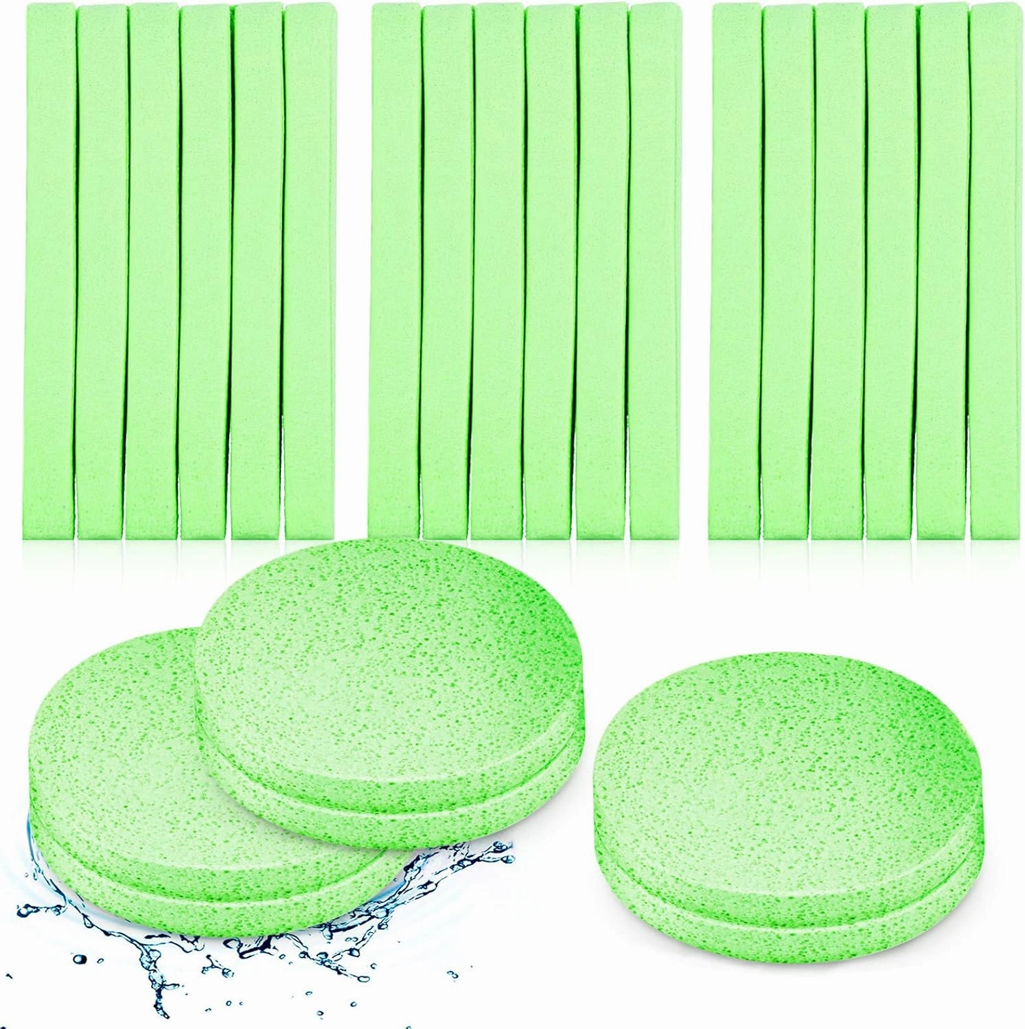 Patelai 120 Pieces Compressed Facial Sponge for Estheticians Face Cleansing Sponge Makeup Removal Pad for Exfoliating Spa Wash(Green)
