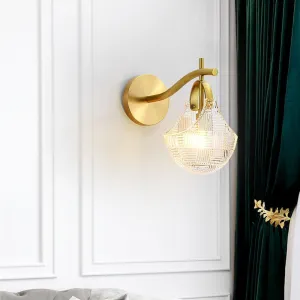 Personality Handbag Shape Glass Wall Lamp Scallop Aisle Study Wall Lamps Light Bedside Copper Wall Sconces