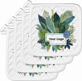Personalized Custom Pot Holder – 4 Pack 8X8 Inch Kitchen Oven Hot Pads Potholder Coaster Heat Resistant Cooking Baking with Hanging Loop Customized Photo Design Text Picture Gift