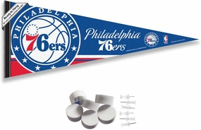 Philadelphia 76ers Pennant Flag and Wall Tack Pads Mounts