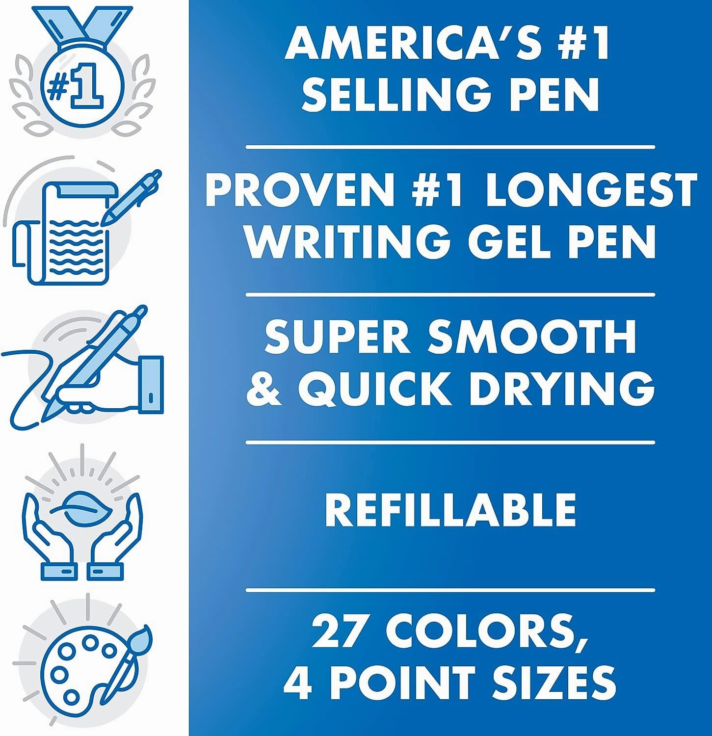 PILOT, G2 Premium Gel Roller Pens, Extra Fine Point 0.5 mm, Pack of 12, Blue
