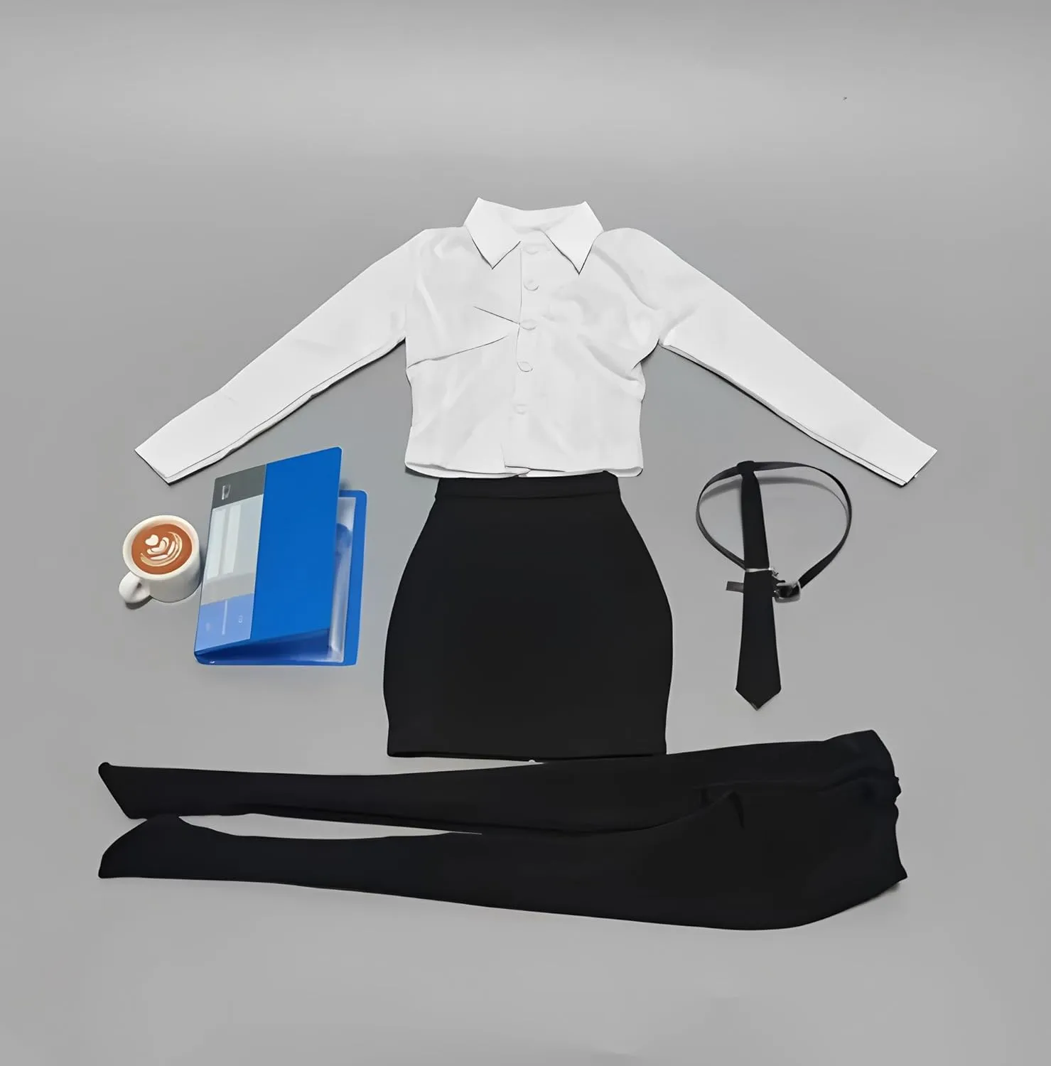 Pipigirl 1/6 Scale Figure Doll Clothes Set, Office Women's Clothing, Outfit Costume for 12 Inch Female Action Figure for Phicen TBLeague 1/6 Female Seamless Action Figures(Only Clothes)