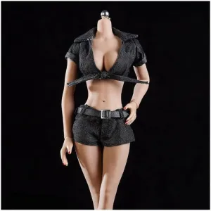 Pipigirl 1/6 Scale Figure Doll Clothes Set,Outfit Costume for 12 Inch Female Action Figure for Phicen TBLeague 1/6 Female Seamless Action Figures(Only Clothes) (Black)