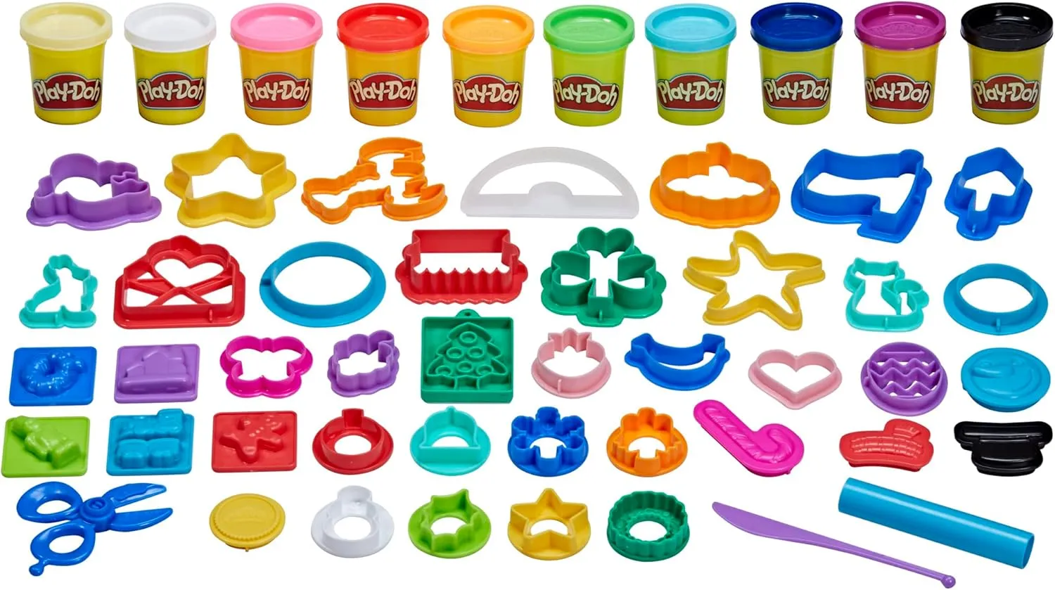 Play-Doh Holiday Set of Tools, 43 Accessories & 10 Modeling Compound Colors, Non Candy Halloween Handout Toys & Party Favors, Kids Arts & Crafts, Preschool Toys, Ages 3  (Amazon Exclusive)