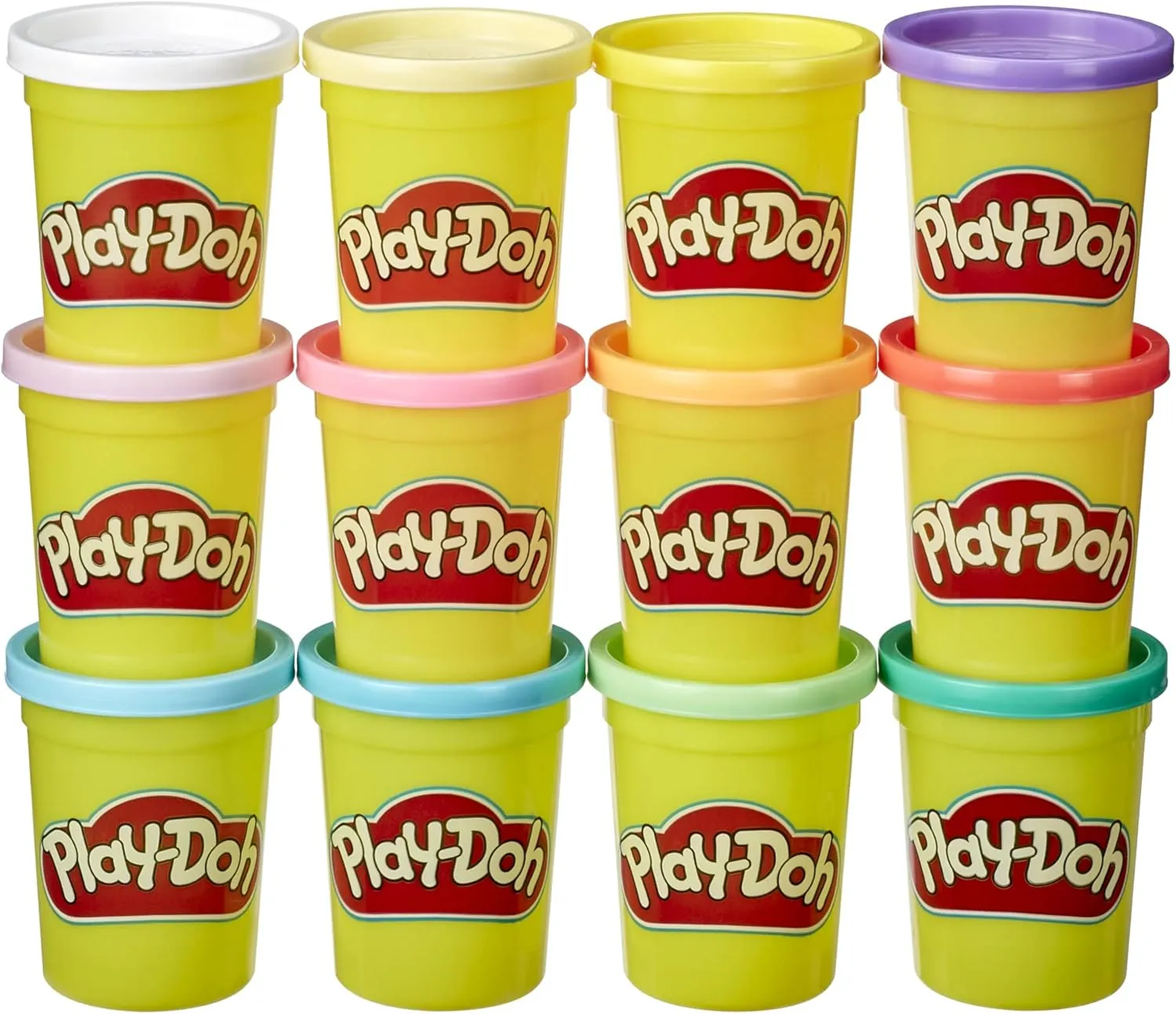 Play-Doh Pastel Colors Bulk 12-Pack of 4-Ounce Cans, Party Favors, Kids Arts & Crafts, Preschool Toys, Ages 2  (Amazon Exclusive)