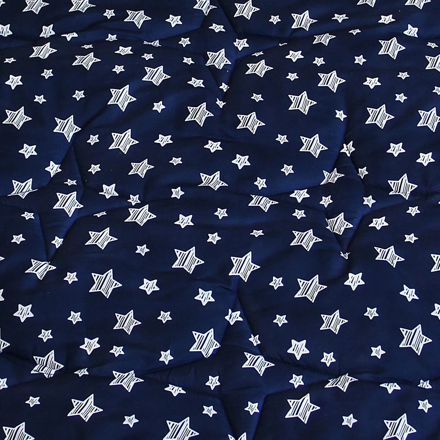 Playpen Mat 8 Panel Navy Fits for Regalo My Play Deluxe Extra Large Portable Play Yard, Non Slip Baby Octagon Playpen Mattress Pad, Navy Star Print Playard Pad