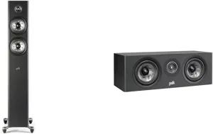 Polk Audio Reserve R500 Tower & R300 Center Speakers Bundle with 1" Tweeter and Dual 5.25" Woofers