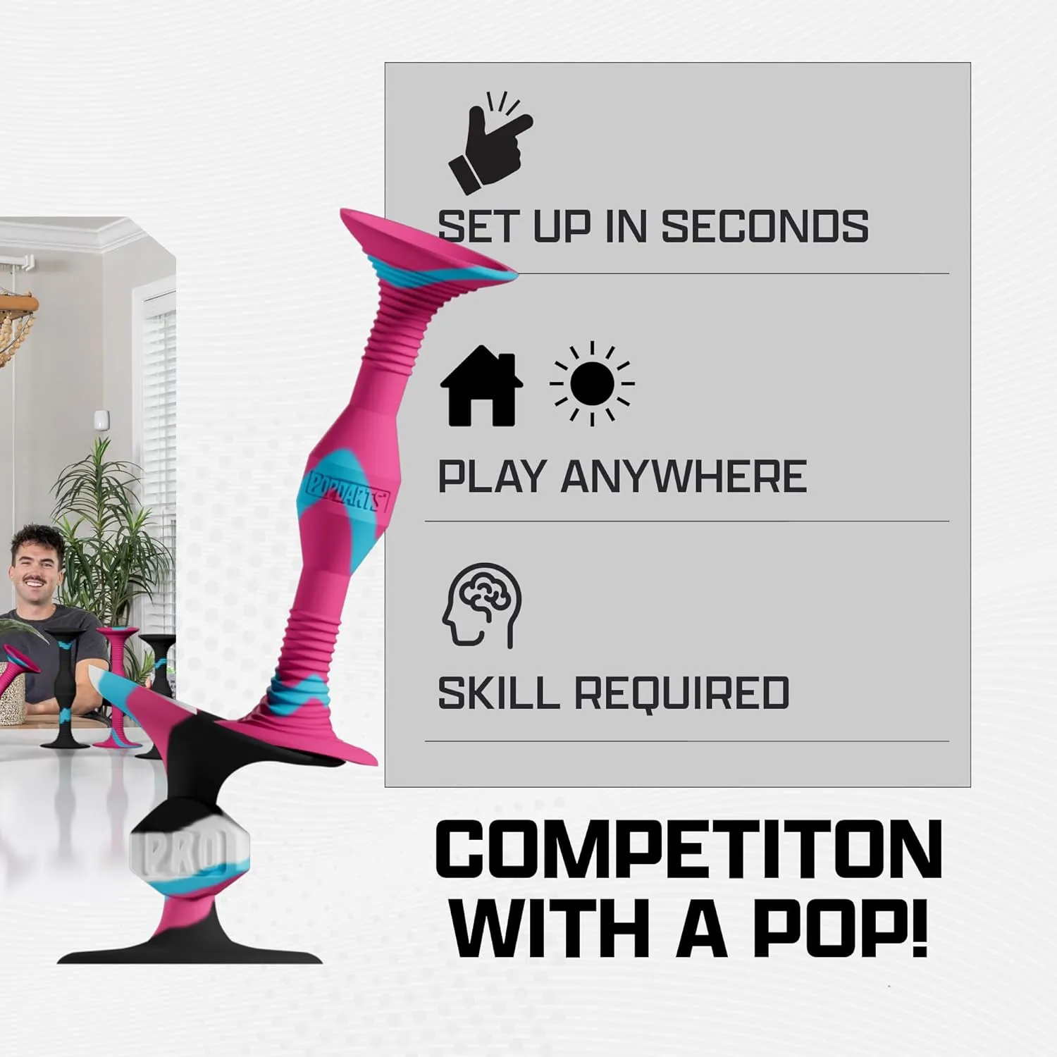 Popdarts PRO Pack Game Set (Rizzle) - Indoor, Outdoor Suction Cup Throwing Game - Competition with a POP