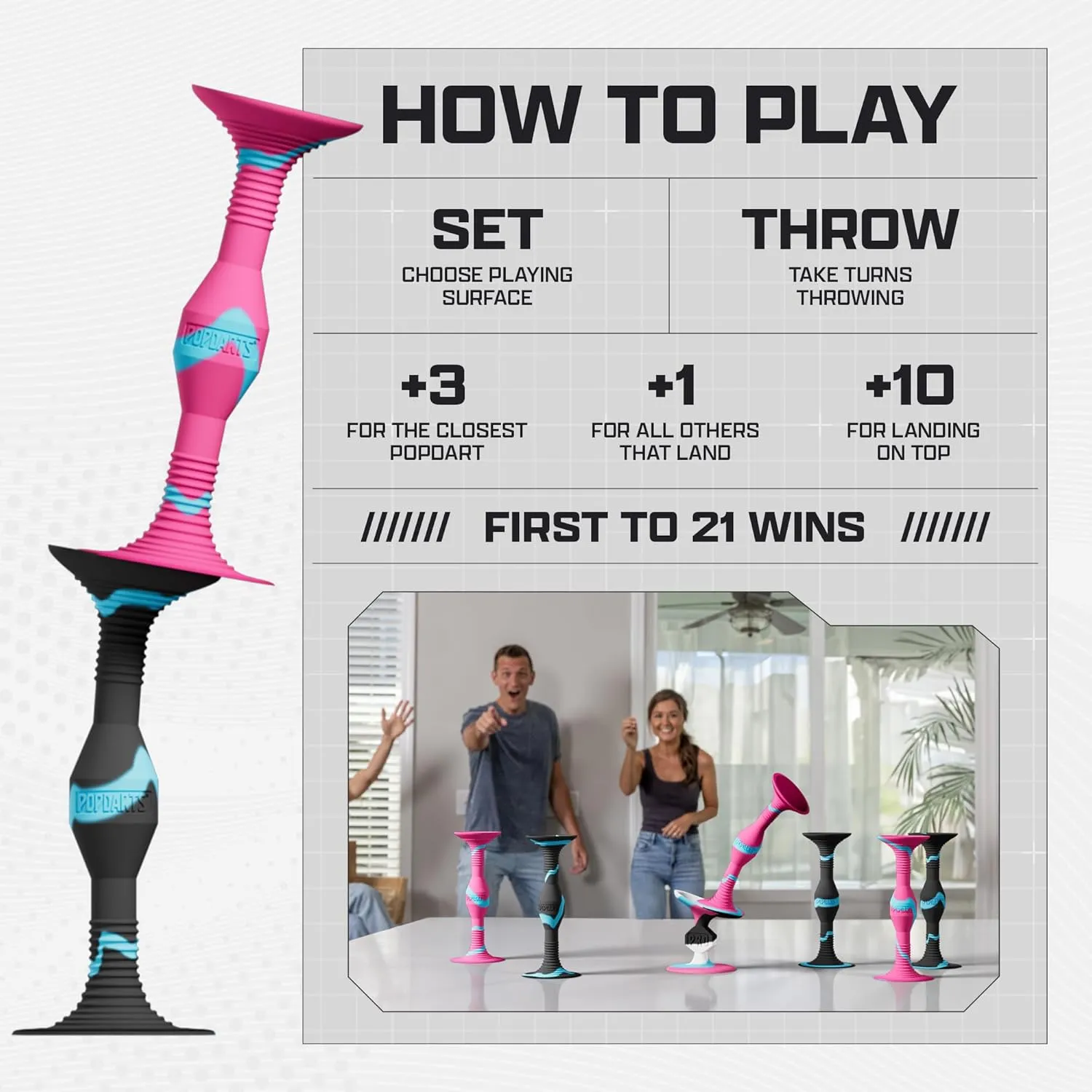 Popdarts PRO Pack Game Set (Rizzle) - Indoor, Outdoor Suction Cup Throwing Game - Competition with a POP