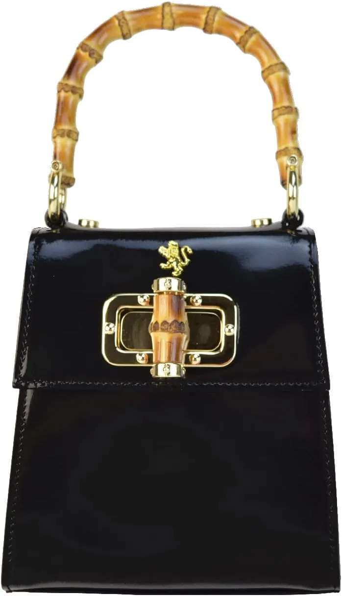 Pratesi Leather Bag for Women Castalia R298/22 in cow leather - Radica Black Made in Italy