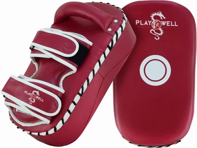 Premium Range: Maroon Series - Elite Leather Muay Thai Kick Pad - Singles