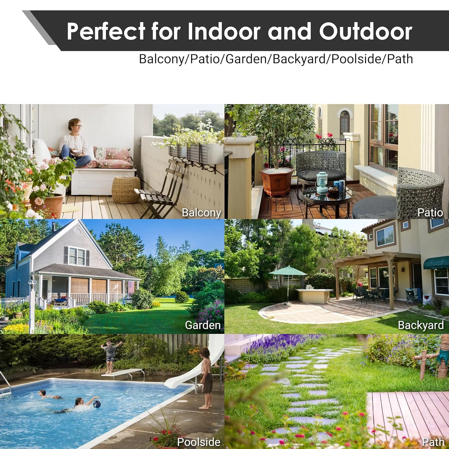 PrimeZone 9 PCS Plastic Interlocking Patio Deck Tiles - 12" x 12" Waterproof Indoor Outdoor Flooring, Patio Floor Decking for Balcony, Backyard, Garden & Poolside, All Weather Use, Grey