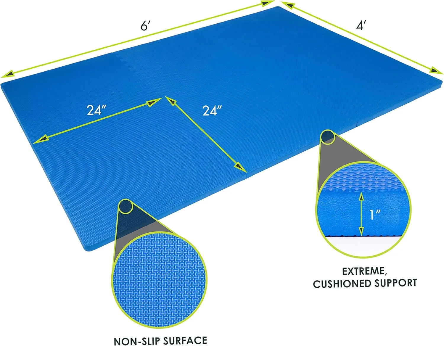 ProsourceFit Extra Thick Puzzle Exercise Mat, EVA Foam Interlocking Tiles for Protective, Cushioned Workout Flooring for Home and Gym Equipment