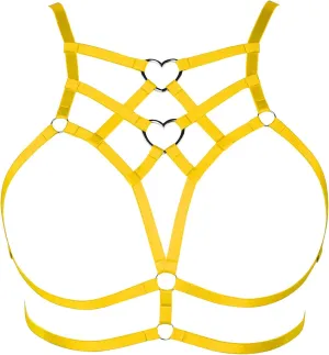 Punk Body Harness Gothic Lingerie Womens Plus Size Waist Cage Breast Hollow-Out Bra Strappy Tops Peach Shape at Chest Belts