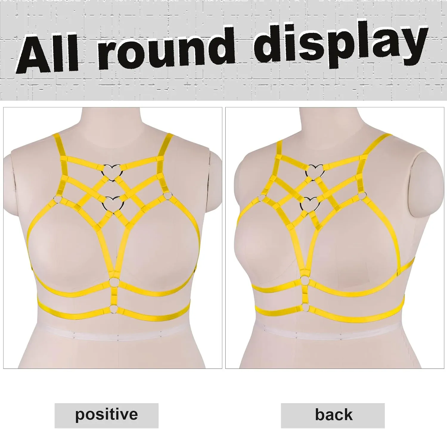 Punk Body Harness Gothic Lingerie Womens Plus Size Waist Cage Breast Hollow-Out Bra Strappy Tops Peach Shape at Chest Belts